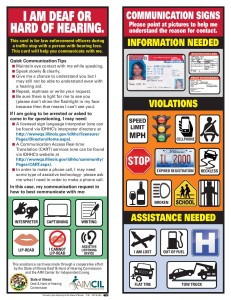 Deaf HOH Law Enforcement Communication Card