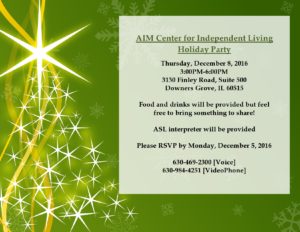 AIM Center for Independent Living Holiday Party @ AIM Center for Independent Living | Downers Grove | Illinois | United States